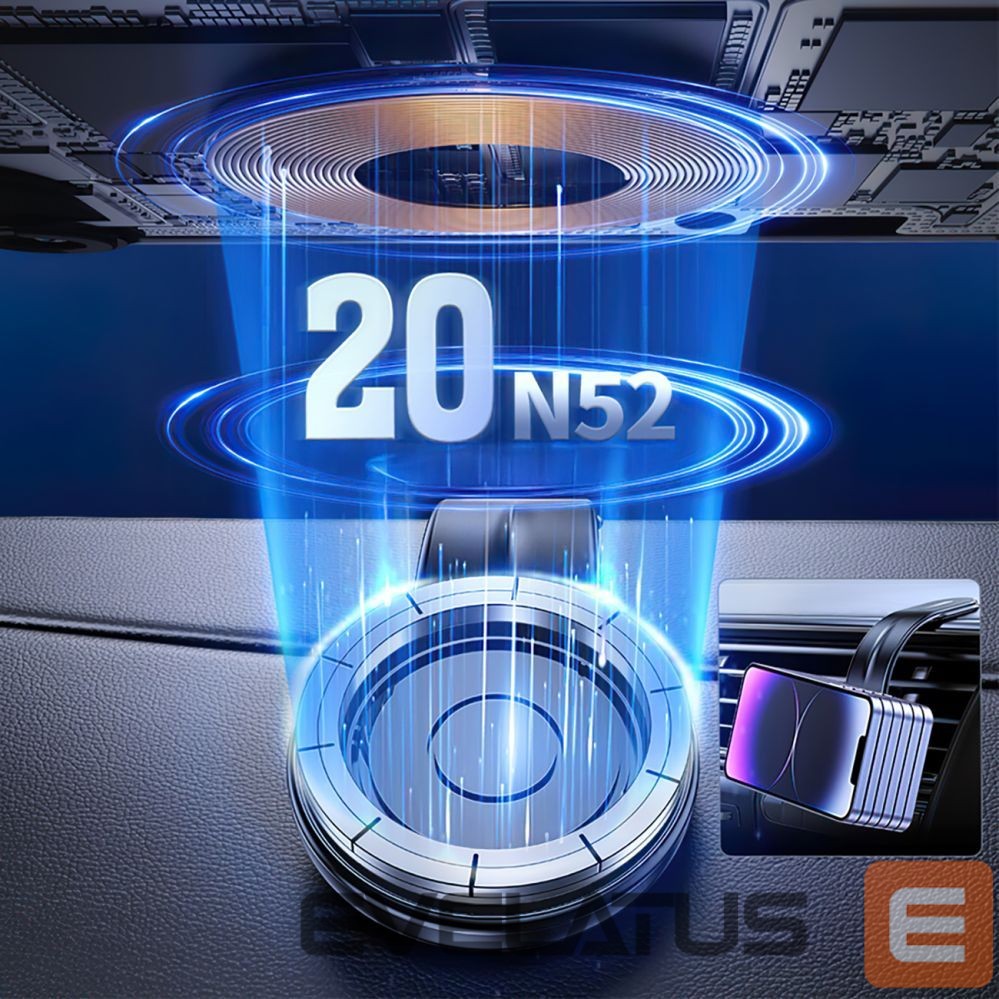 Auto holder Wozinsky Wozinsky WCZ2Y2S Magnetic Car Holder with 15W MagSafe Inductive Charger for Car Cockpit - Black