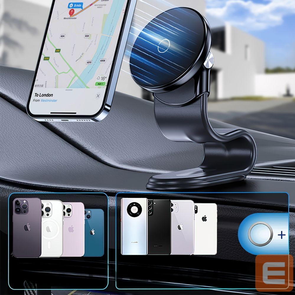 Auto holder Wozinsky Wozinsky WCZ2Y2S Magnetic Car Holder with 15W MagSafe Inductive Charger for Car Cockpit - Black
