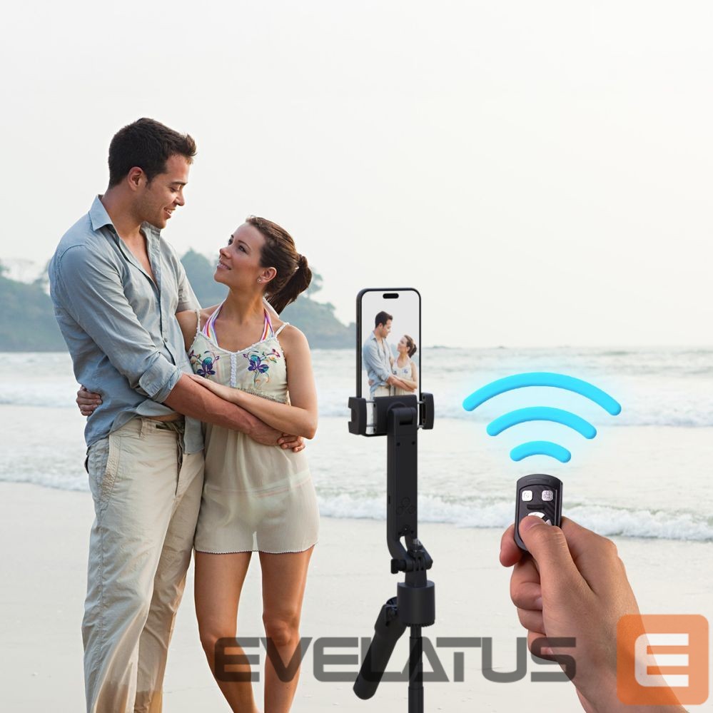 Camera accessory Wozinsky Wozinsky WST-360YS Selfie Stick with Tripod Function with 360° AI Auto Face Tracking Gesture Control - Black