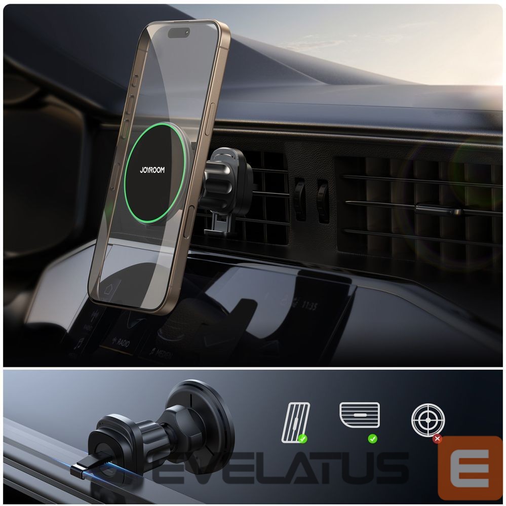 Auto holder Joyroom Joyroom JR-ZS412 holder with Qi2 15W charger, car, for air vent - black