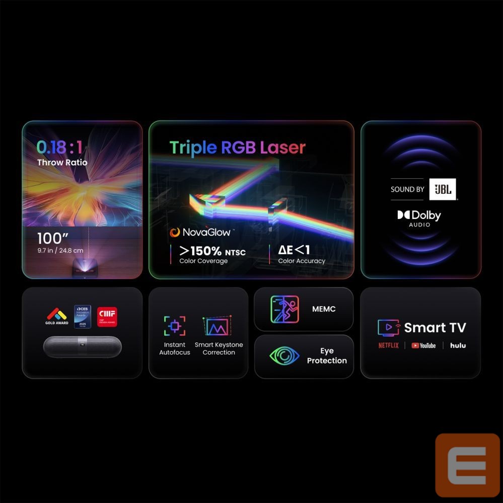Projector Yaber Yaber K300s Multimedia Laser RGB FullHD 1080p Projector with JBL Speakers - Black