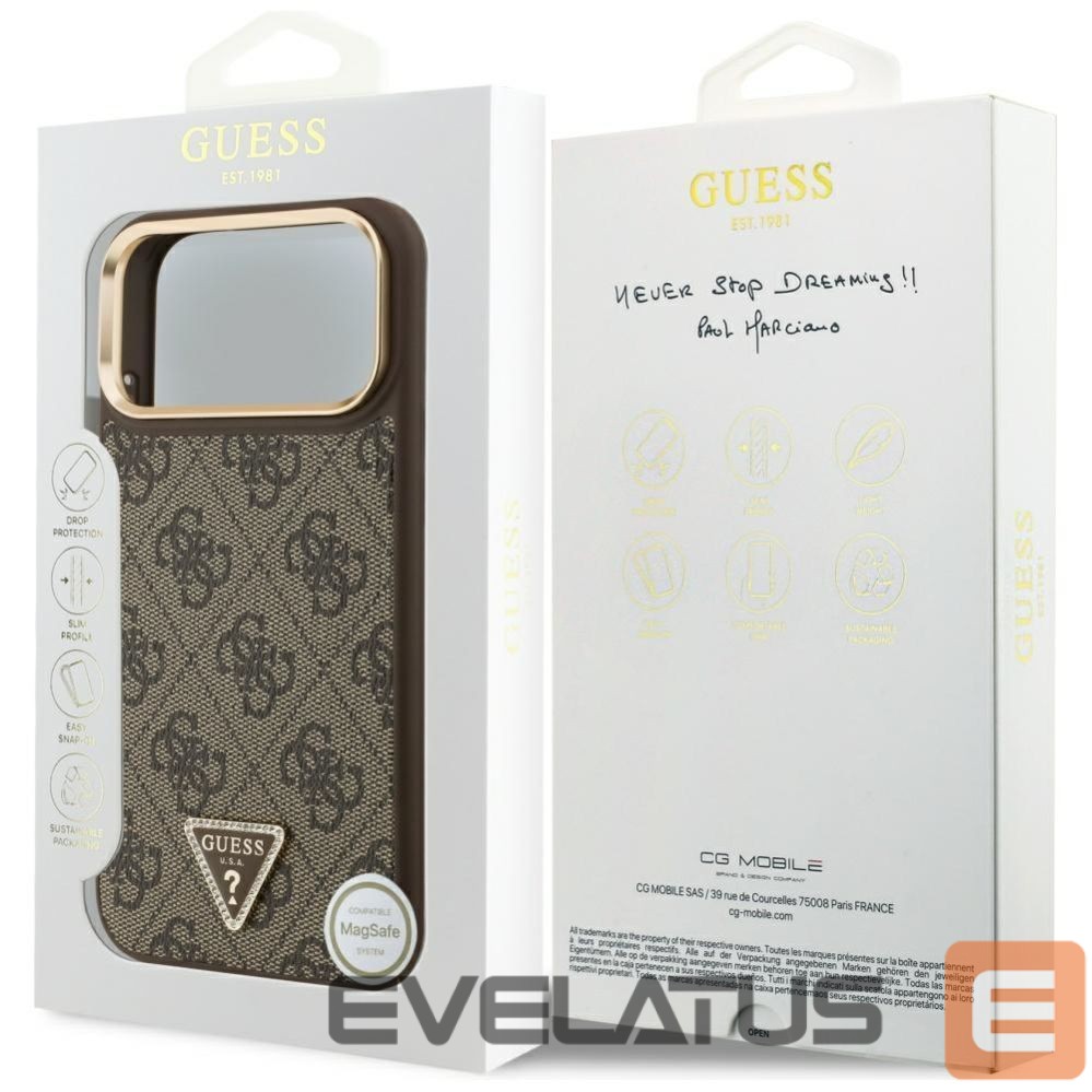 Other goods Guess Guess 4G Triangle Logo MagSafe Case for iPhone 17 Pro Max - Brown & Gold