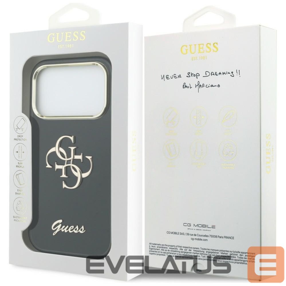 Other goods Guess Guess IML 4G Script Metal case for iPhone 17 Pro - black