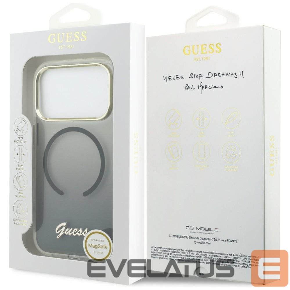 Other goods Guess Guess IML Gradient Script Metal MagSafe Case for iPhone 17 Pro Max - Black