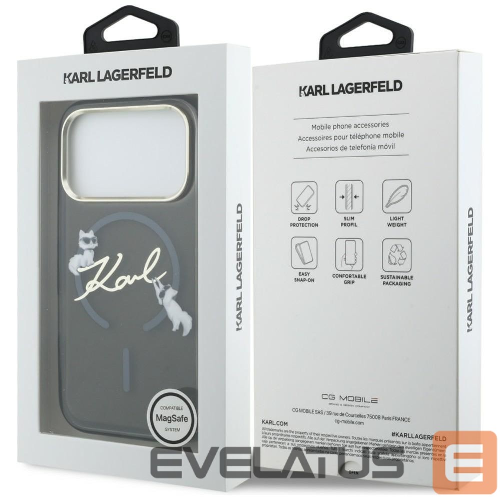Other goods Karl Lagerfeld Karl Lagerfeld IML Choupettes Karl Script Logo MagSafe Case for iPhone 17 Pro Max - Black