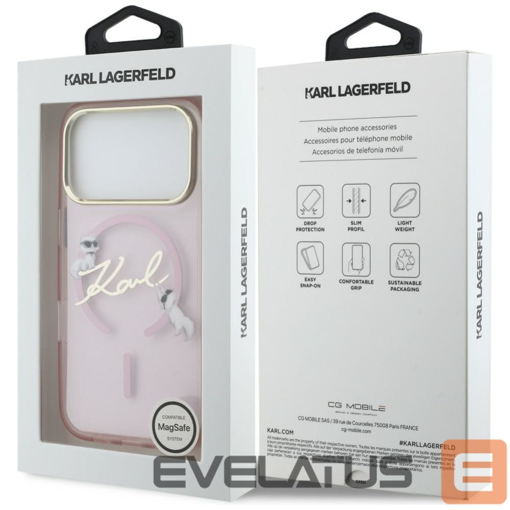Other goods Karl Lagerfeld Karl Lagerfeld IML Choupettes Karl Script Logo MagSafe Case for iPhone 17 Pro Max - Pink