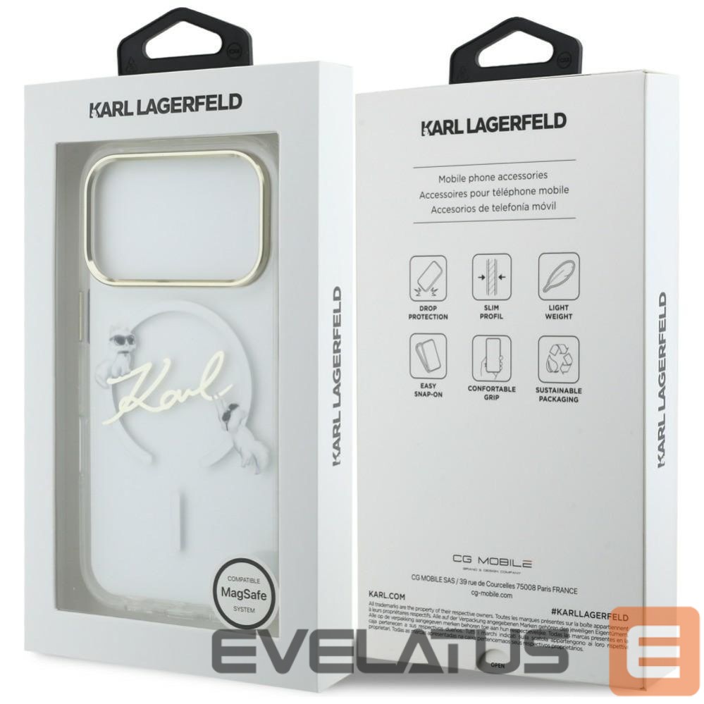 Other goods Karl Lagerfeld Karl Lagerfeld IML Choupettes Karl Script Logo MagSafe Case for iPhone 17 Pro - Clear