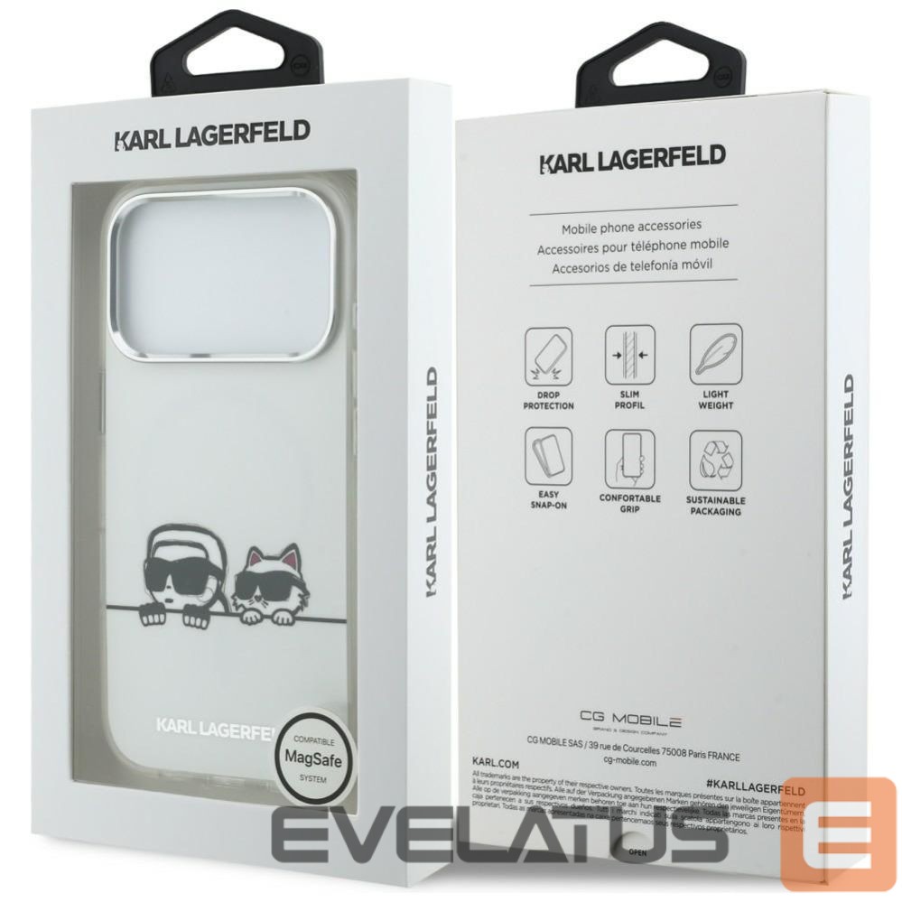 Other goods Karl Lagerfeld Karl Lagerfeld IML Karl & Choupette Peekaboo Logo MagSafe Case for iPhone 17 Pro - White