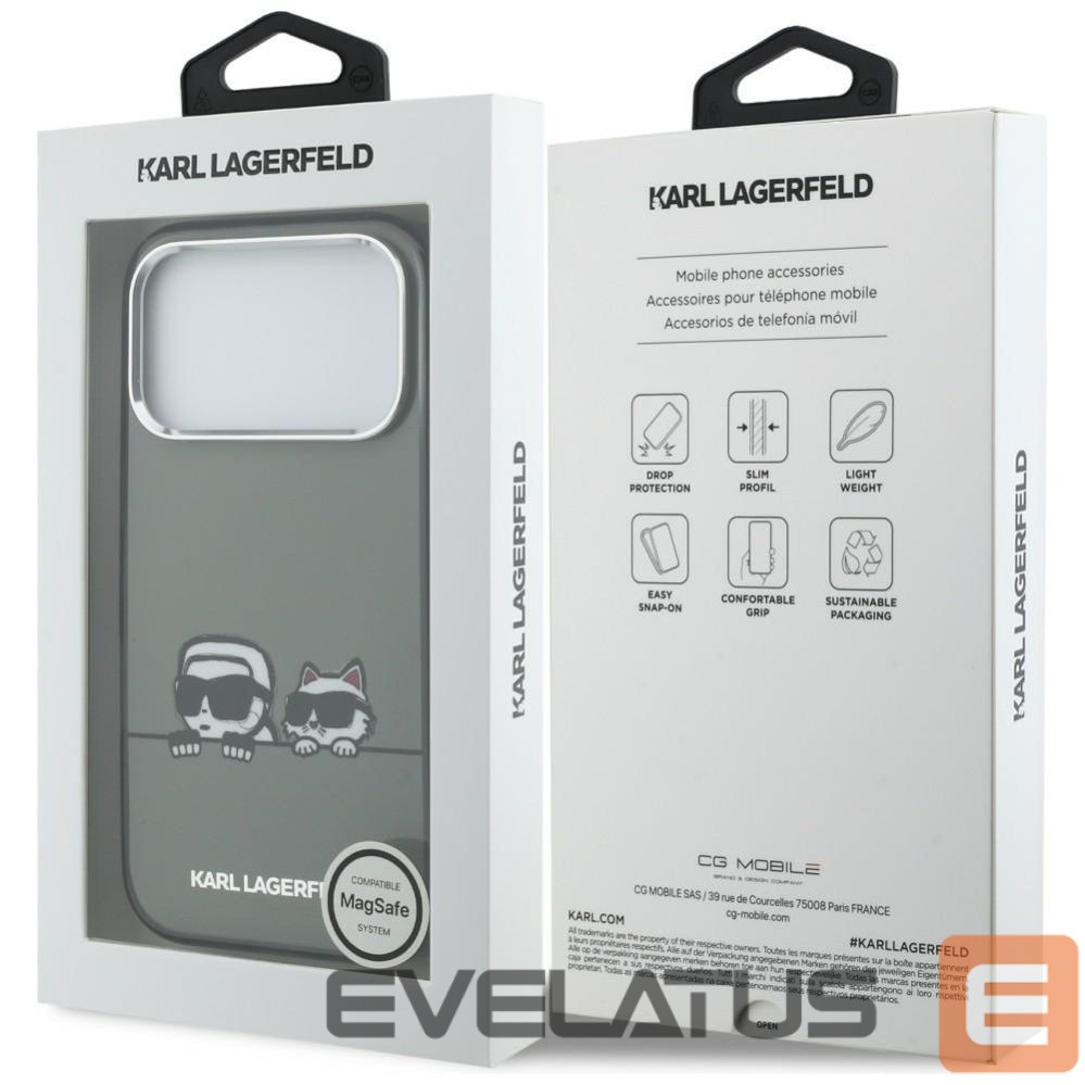 Other goods Karl Lagerfeld Karl Lagerfeld IML Karl & Choupette Peekaboo Logo MagSafe Case for iPhone 17 Pro Max - Black
