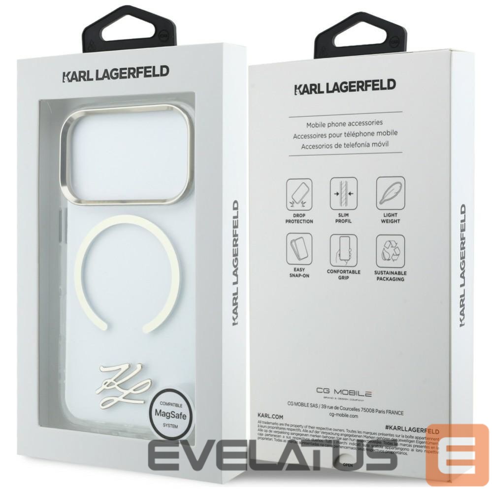 Other goods Karl Lagerfeld Karl Lagerfeld IML KL Script Logo MagSafe Case for iPhone 17 Pro Max - Clear