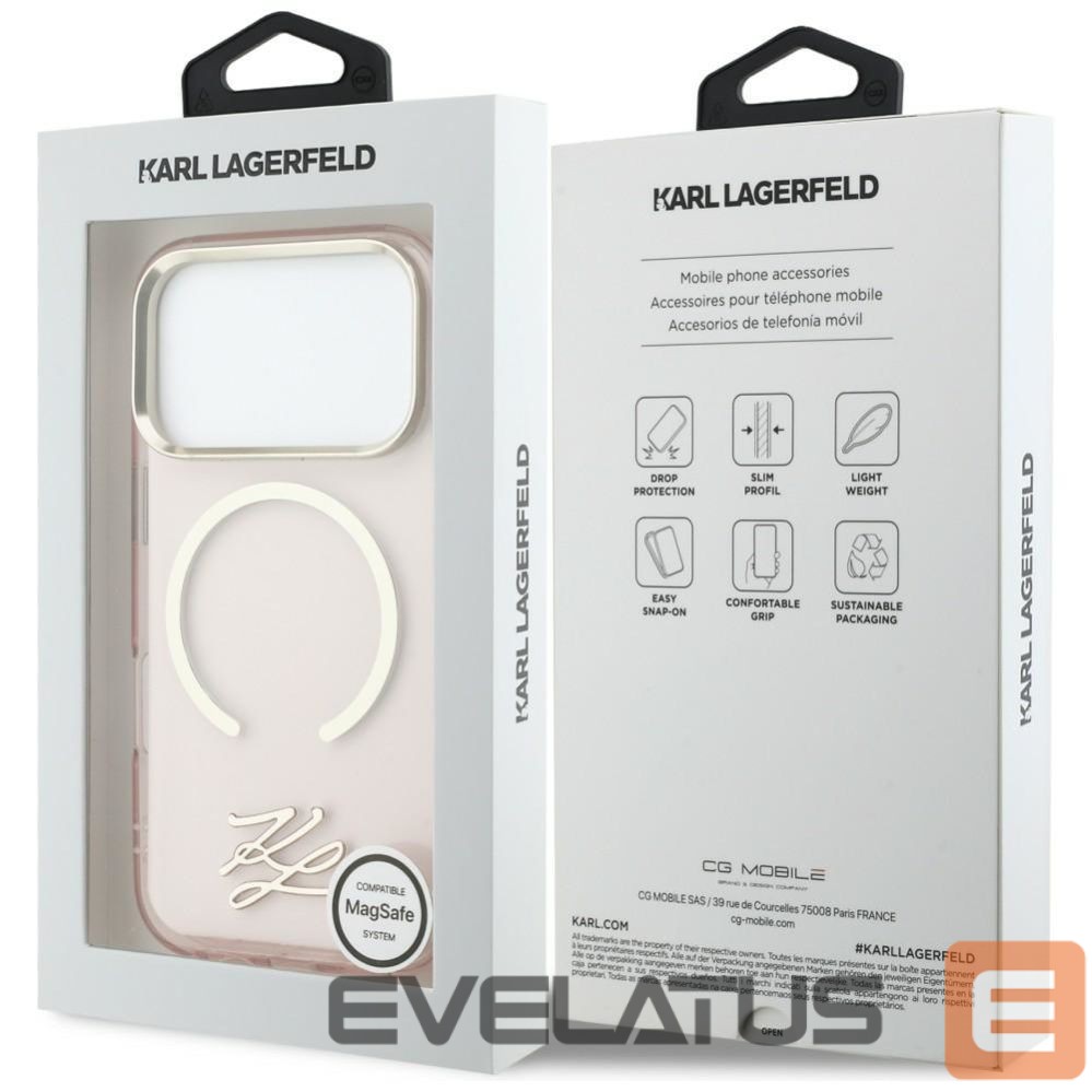 Other goods Karl Lagerfeld Karl Lagerfeld IML KL Script Logo MagSafe Case for iPhone 17 Pro Max - Pink