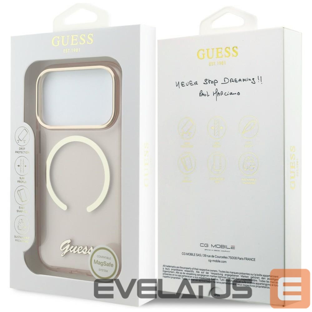 Other goods Guess Guess IML Script Metal MagSafe Case for iPhone 17 Pro Max - Pink