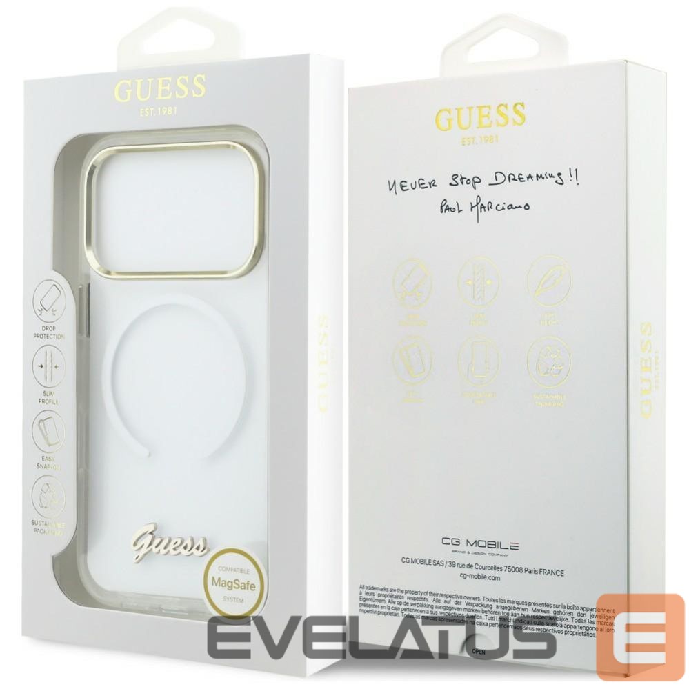 Other goods Guess Guess IML Gradient Script Metal MagSafe Case for iPhone 17 Pro - White