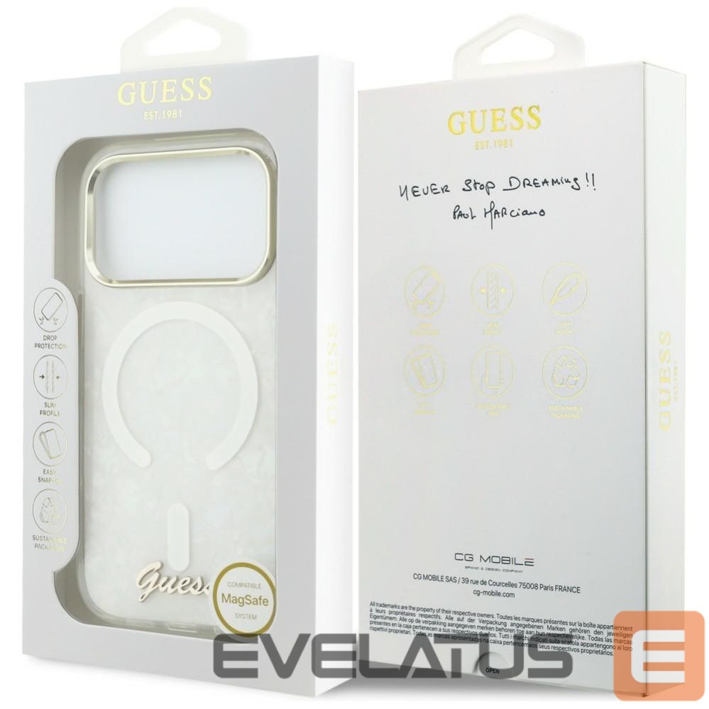 Other goods Guess Guess IML Shell Script Metal MagSafe Case for iPhone 17 Pro Max - White