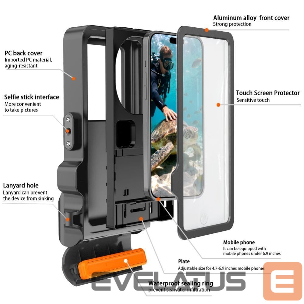 Other goods Tech-Protect Tech-Protect IPX8 Pro Waterproof Phone Case - Gray and Black