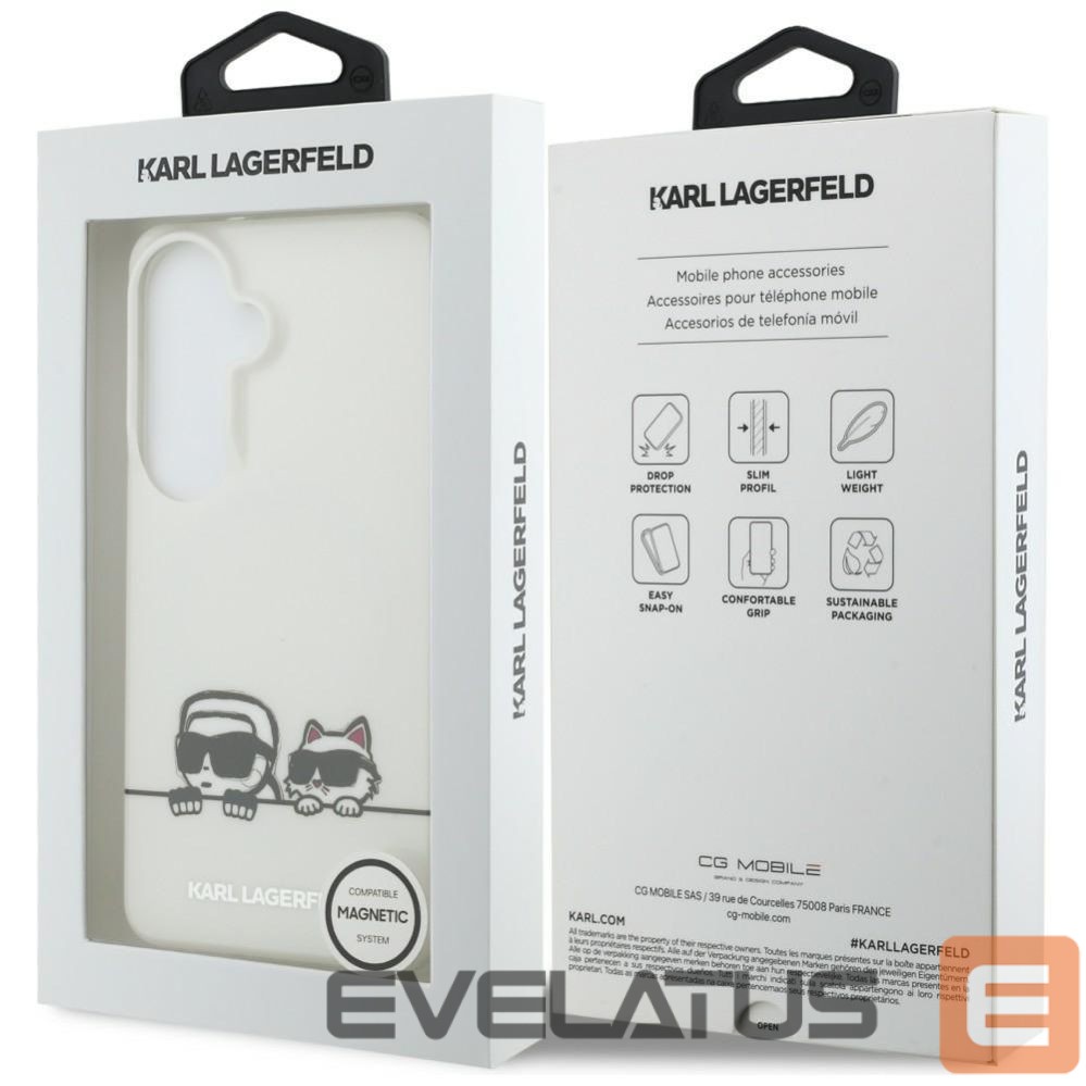 Back panel cover Karl Lagerfeld Karl Lagerfeld IML Peekaboo Karl&Choupette MagSafe Case for Samsung Galaxy S26 - Transparent