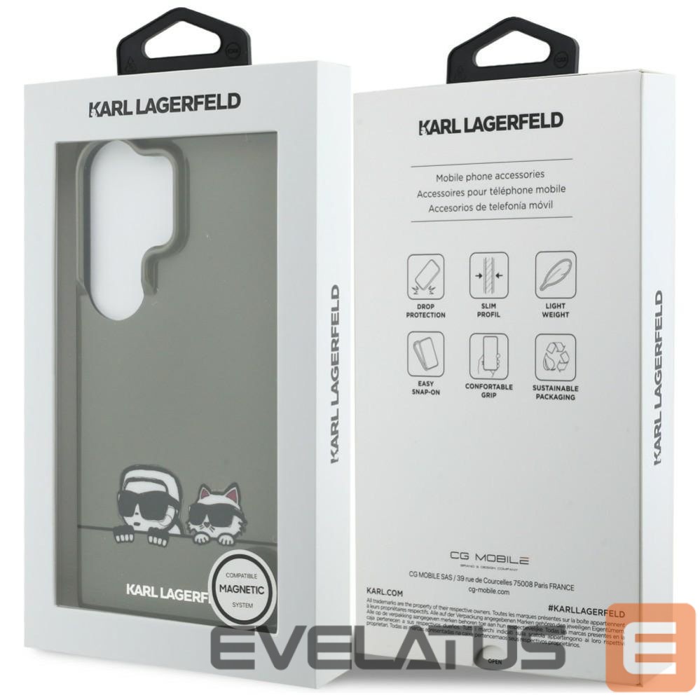 Back panel cover Karl Lagerfeld Karl Lagerfeld IML Peekaboo Karl&Choupette MagSafe Case for Samsung Galaxy S26 Ultra - Black