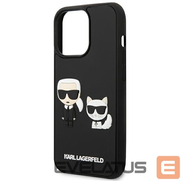 Back panel cover Karl Lagerfeld Karl Lagerfeld KLHCP13L3DRKCK iPhone 13 Pro / 13 6.1" black/black hardcase Karl&Choupette Ikonik 3D
