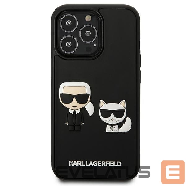 Back panel cover Karl Lagerfeld Karl Lagerfeld KLHCP13L3DRKCK iPhone 13 Pro / 13 6.1" black/black hardcase Karl&Choupette Ikonik 3D