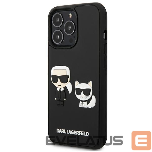 Back panel cover Karl Lagerfeld Karl Lagerfeld KLHCP13L3DRKCK iPhone 13 Pro / 13 6.1" black/black hardcase Karl&Choupette Ikonik 3D