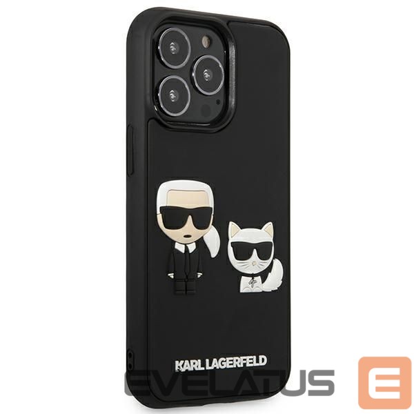 Back panel cover Karl Lagerfeld Karl Lagerfeld KLHCP13L3DRKCK iPhone 13 Pro / 13 6.1" black/black hardcase Karl&Choupette Ikonik 3D