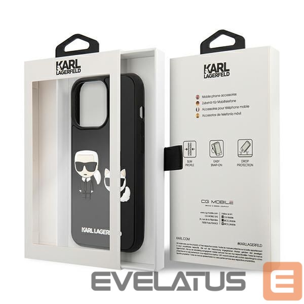Back panel cover Karl Lagerfeld Karl Lagerfeld KLHCP13L3DRKCK iPhone 13 Pro / 13 6.1" black/black hardcase Karl&Choupette Ikonik 3D