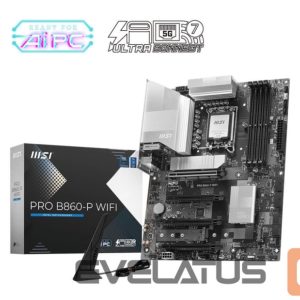 Motherboard for Intel processors MSI  Mainboard||Intel B860 Express|LGA1851|ATX|Memory DDR5|Memory slots 4|2xPCI-Express 4.0 1x|1xPCI-Express 4.0 4x	|1xPCI-Express 5.0 16x|3xM.2|1xHDMI|1xDisplayPort|8xUSB 2.0|2xUSB 3.2|1xUSB-C|1xRJ45|3xAudio port|1xThunderbolt|PROB860-PWIFI 