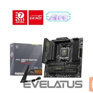 Motherboard for AMD processors MSI  Mainboard||AMD B850|SAM5|Micro-ATX|Memory DDR5|Memory slots 4|1xPCI-Express 4.0 4x	|1xPCI-Express 4.0 8x|1xPCI-Express 4.0 16x|1xPCI-Express 5.0 16x|3xM.2|1xHDMI|3xUSB 2.0|4xUSB 3.2|2xUSB-C|1xOptical S/PDIF|1xRJ45|2xAudio port|MAGB850MMORTARWIFI 