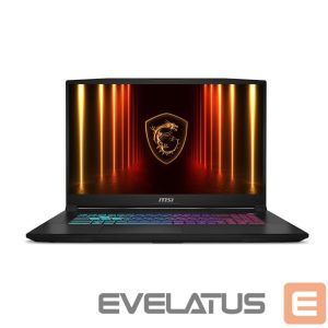 Laptop computer MSI  Notebook||Katana 17 HX B14WFK|CPU Intel® CoreT i7|i7-14650HX|17.3 "|1920 x 1080 pixels|RAM 16 GB|DDR5-SDRAM|SSD 1000 GB|Discrete graphics NVIDIA GeForce RTX 5060|8 GB|On-board graphics Yes|Numeric keypad Yes|OS installed Windows 11 Home|Colour Black|Weight 2.7 kg|5600 MHz|KATANA17HXB14WFK-262NL 