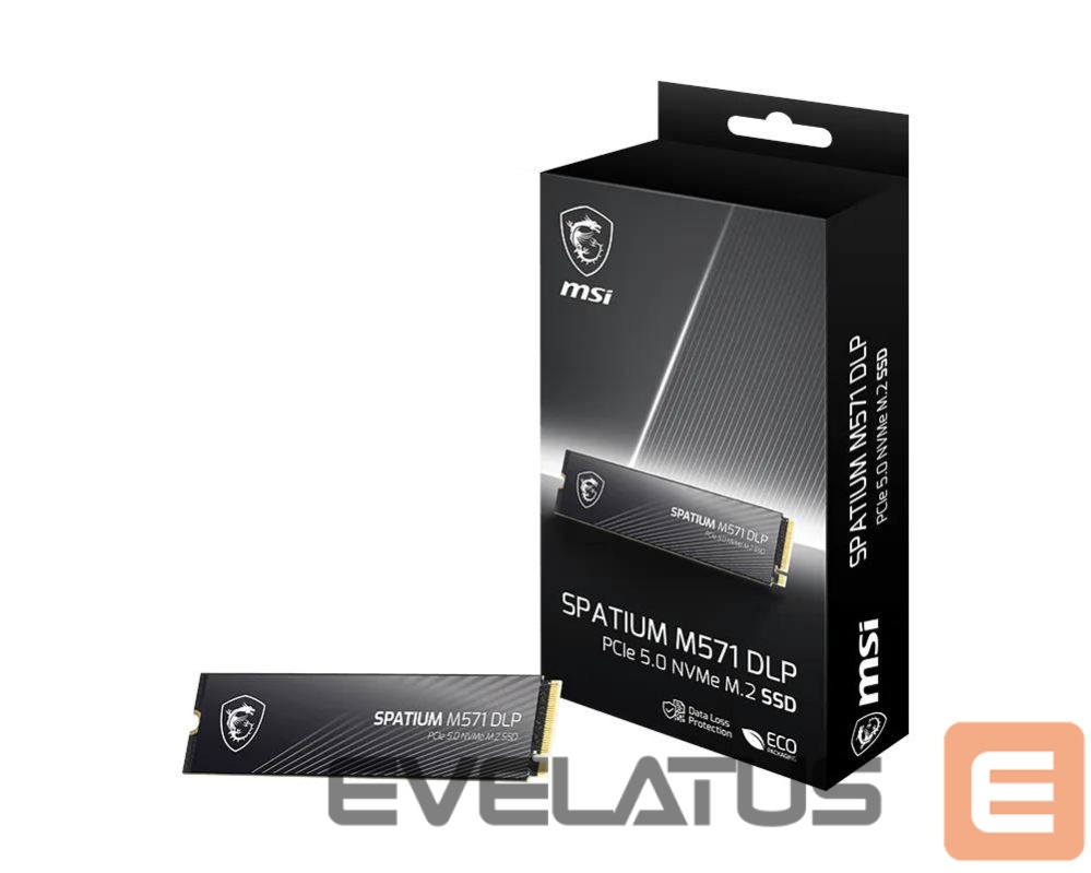Hard drive SSD MSI SSD||1400xTBW rating|MTBF 1500000 h|Read speed 14500 MB/s|Write speed 11000 MB/s|NVMe Yes|PCI Express 5.0|M.2|2000 GB|SPATIUM M571 DLP PCIe 5.0 NVMe M.2|S78-440Q1K0-P83