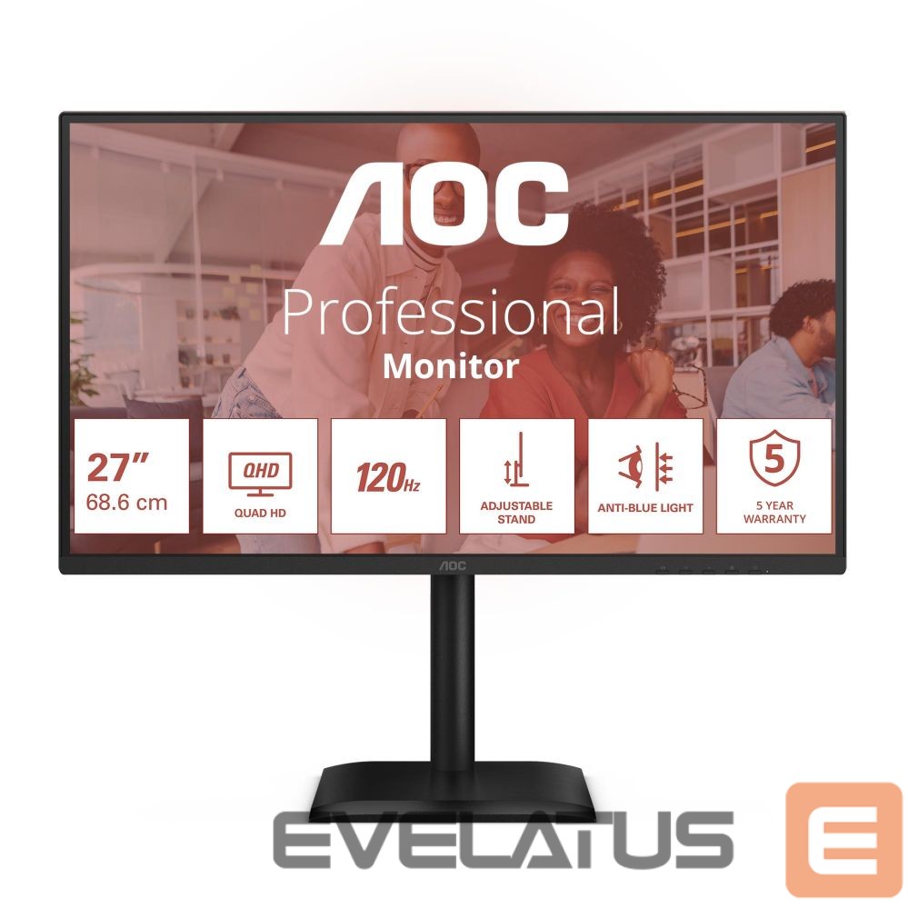 Monitor AOC LCD Monitor||27 "|2560 x 1440 pixels|Quad HD|Native aspect ratio 16:9|LED|Flat|Q27E4CV