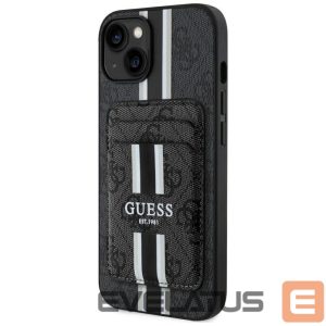 Other goods Guess  Guess 4G Stripes case with Magsafe wallet for iPhone 15 black 