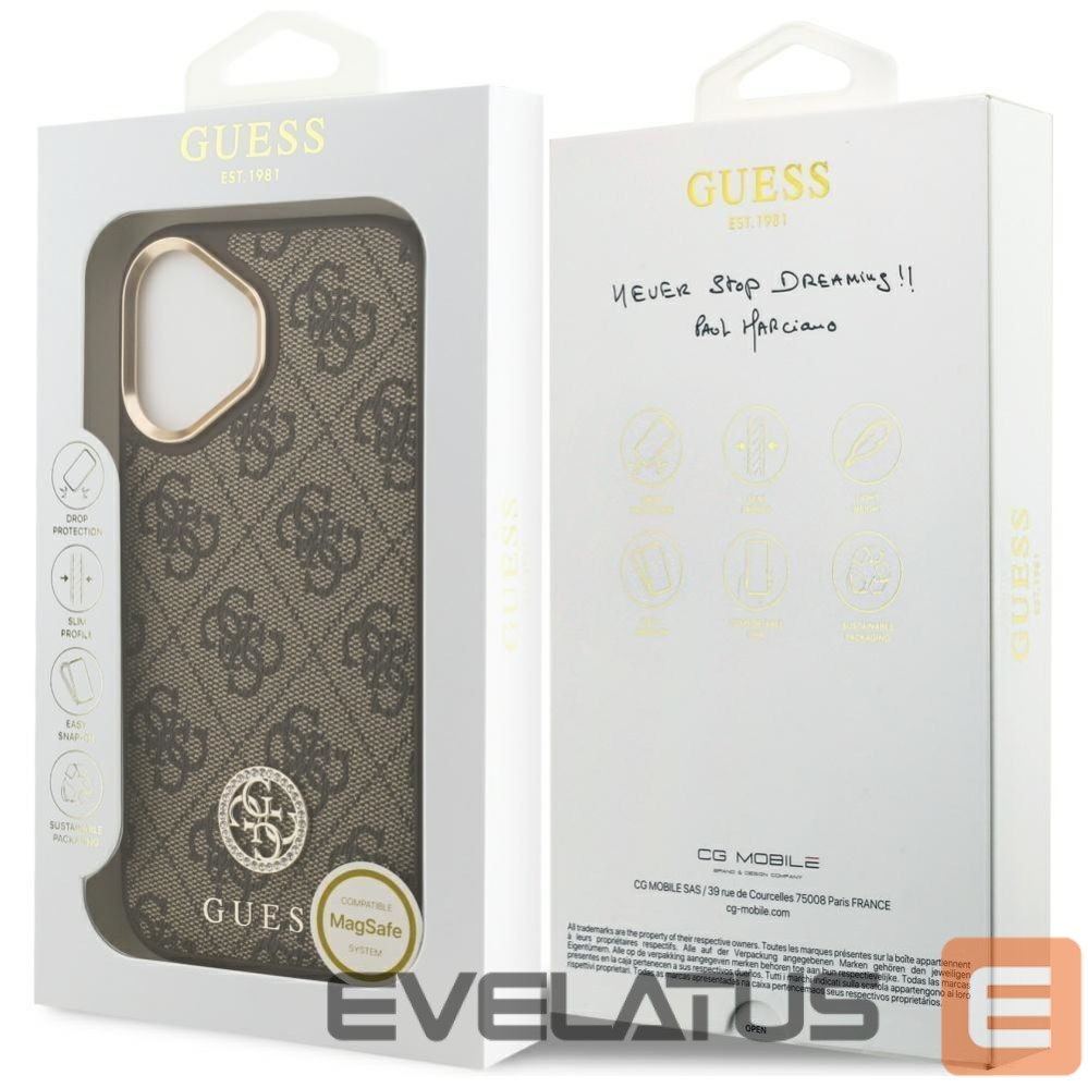 Other goods Guess Guess 4G Strass Logo MagSafe case for iPhone 17 - brown