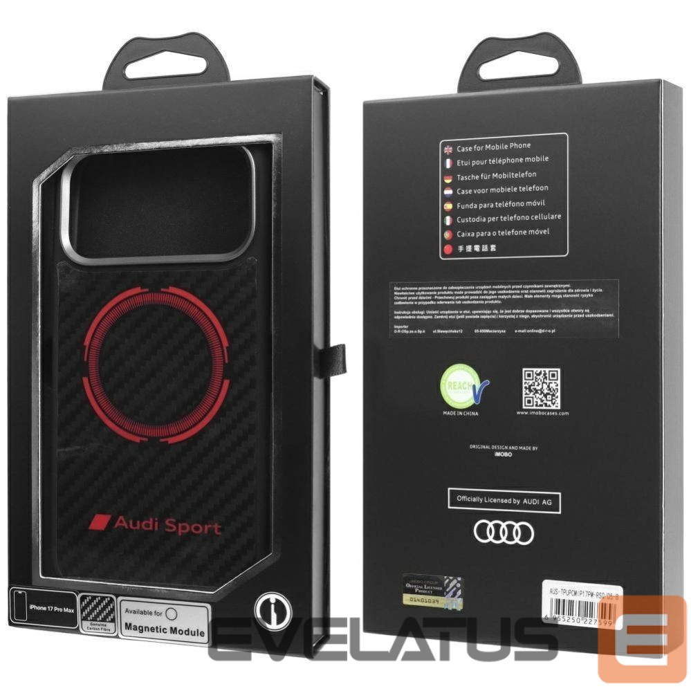 Other goods Audi Audi RSQ Carbon Fiber Sport Red Circle MagSafe Case for iPhone 17 Pro Max - Black