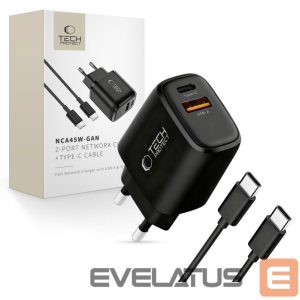 Other goods Tech-Protect  Tech-Protect NCA45W-GAN 2-Port 45W Wall Charger with USB-C Cable - Black 