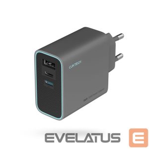 Adapter Cuktech  Cuktech CUKAD653EUGR 65W GaN Wall Charger 2 x USB-C 1 x USB-A - Gray 