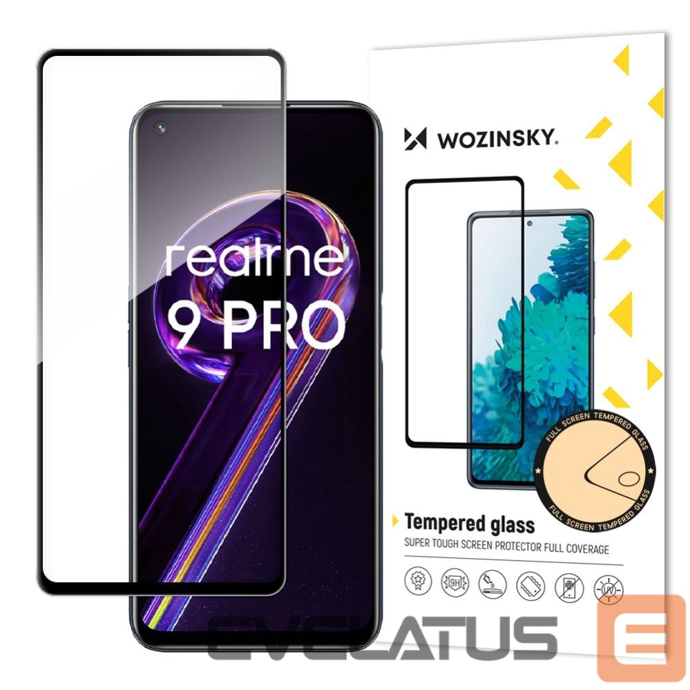 Other goods Wozinsky Wozinsky Tempered Glass Full Glue Super Tough Screen Protector Full Coveraged with Frame Case Friendly for Realme 9 Pro black