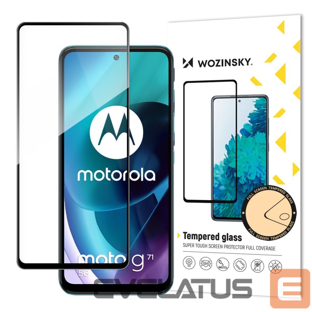 Other goods Wozinsky Wozinsky Tempered Glass Full Glue Super Tough Screen Protector Full Coveraged with Frame Case Friendly for Motorola Moto G71 5G black
