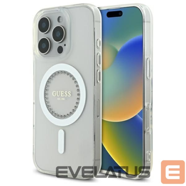 Other goods Guess Guess IML Rhinestones MagSafe Case for iPhone 16 Pro - White