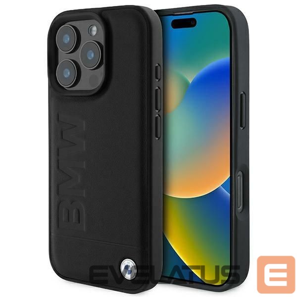 Other goods BMW BMW Leather Hot Stamp iPhone 16 Pro Case - Black