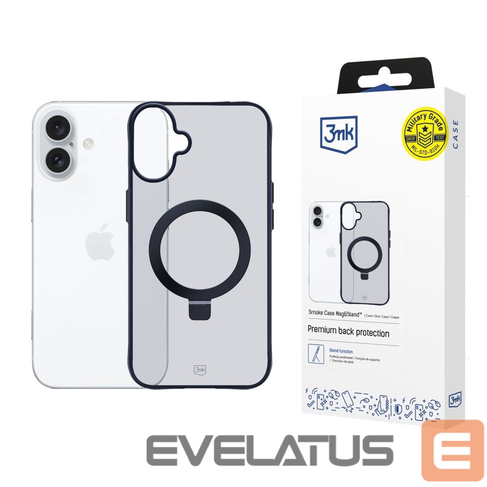 Other goods 3MK 3mk Smoke Case Mag&Stand for Apple iPhone 16 plus - transparent