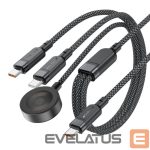 Other goods Acefast  Acefast C6-11 USB-C 3in1 Cable - 2x USB-C / Qi 480Mb/s 100W 1.2m - black 