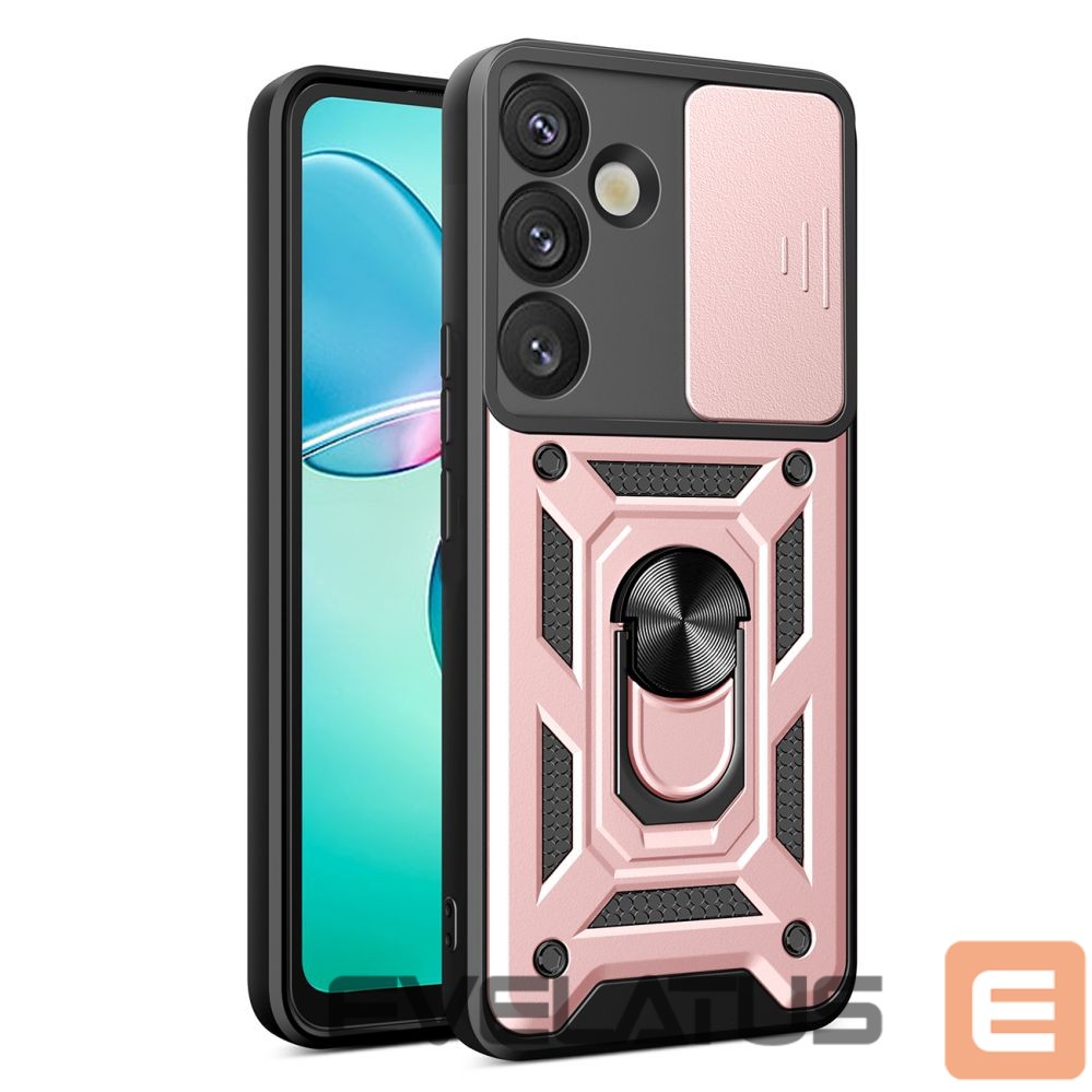 Other goods Hurtel Hybrid Armor Camshield with Camera Cover and Metal Ring for Samsung Galaxy S25+ - Pink
