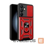 Other goods Hurtel  Hybrid Armor Camshield with Camera Cover and Metal Ring for Samsung Galaxy S24 FE - Red 