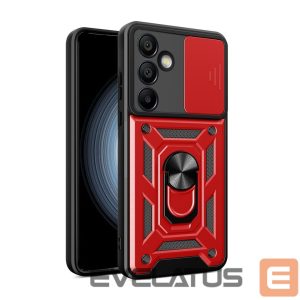 Other goods Hurtel  Hybrid Armor Camshield with Camera Cover and Metal Ring for Samsung Galaxy S24 FE - Red 
