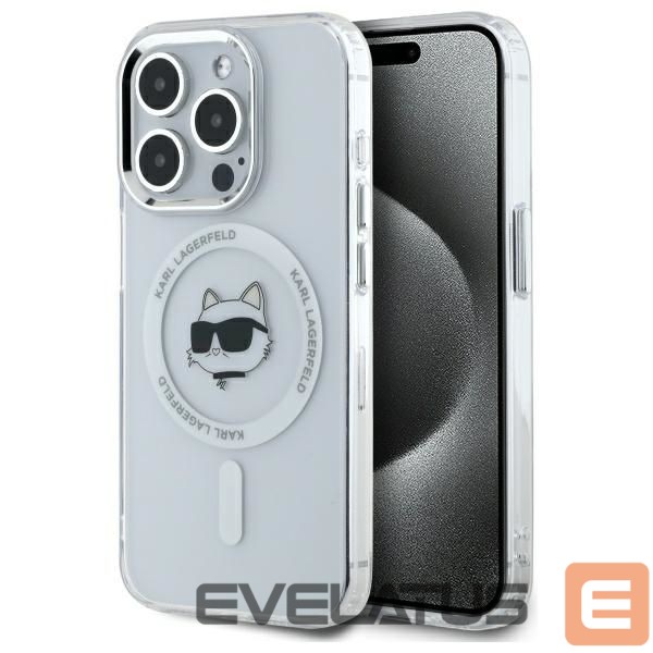 Other goods Karl Lagerfeld Karl Lagerfeld IML Metal Choupette Head MagSafe iPhone 15 Pro Case - White