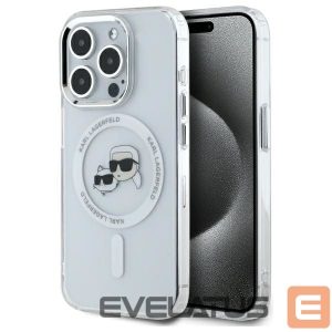 Other goods Karl Lagerfeld  Karl Lagerfeld IML Metal Karl&Choupette Head MagSafe Case for iPhone 15 Pro Max - White 