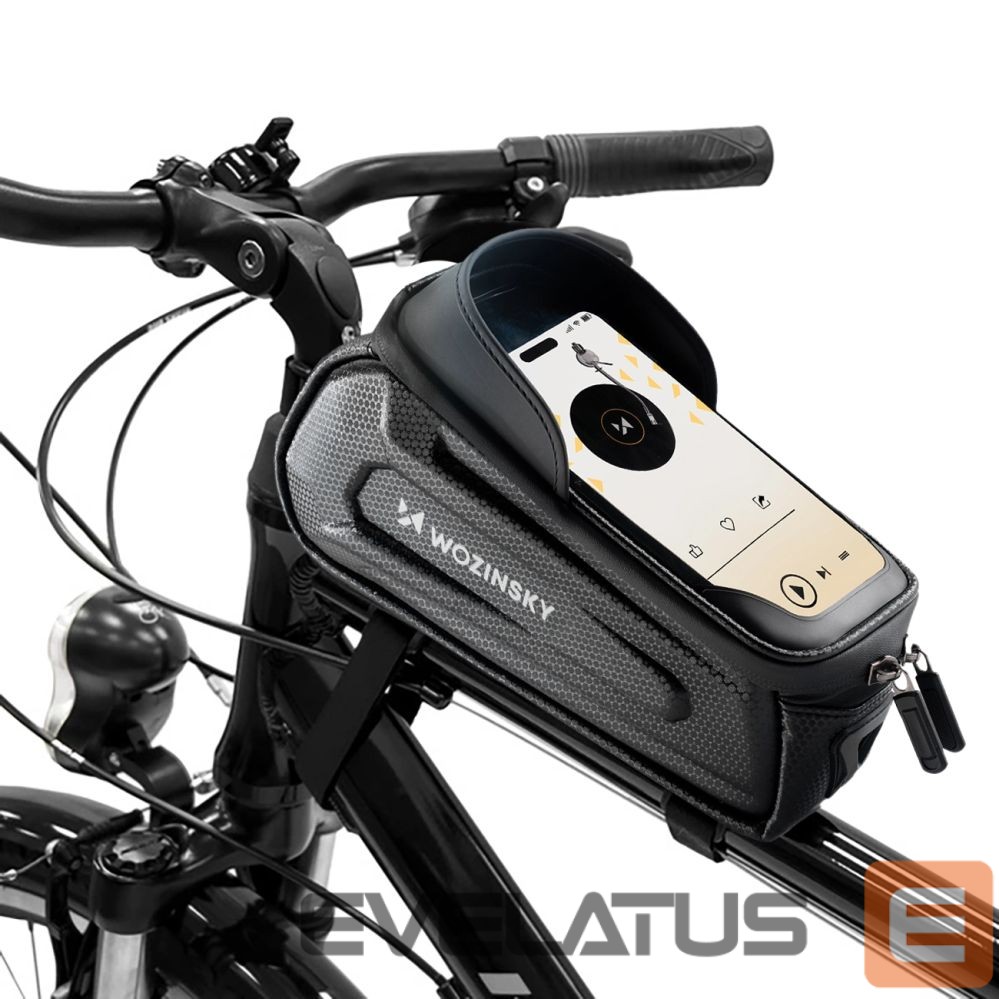 Bicycle accessory Wozinsky Wozinsky bicycle bag for the frame, armored, with a phone pocket, 1.7 l - black