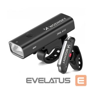 Accessory for electric vehicle Wozinsky  Wozinsky WSBLB2 Front (400 lm) and Rear USB-C Bike Light Set - Black 