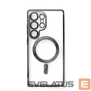 Back panel cover Hurtel  Electroplated Case with MagSafe galvanized for iPhone 16e - black 
